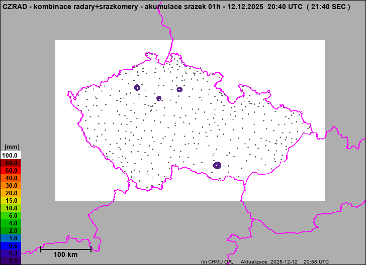 Srážky na území ČR - Kombinace radarového odhadu a pozemních srážkoměrů