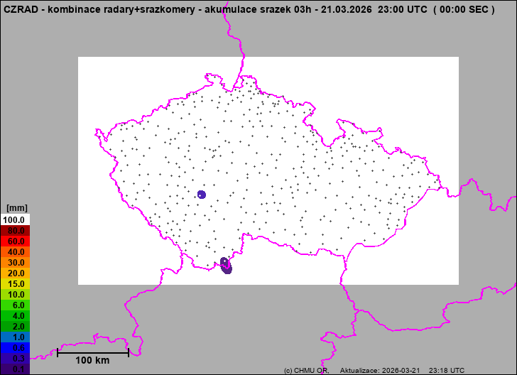 Srážky na území ČR - Kombinace radarového odhadu a pozemních srážkoměrů