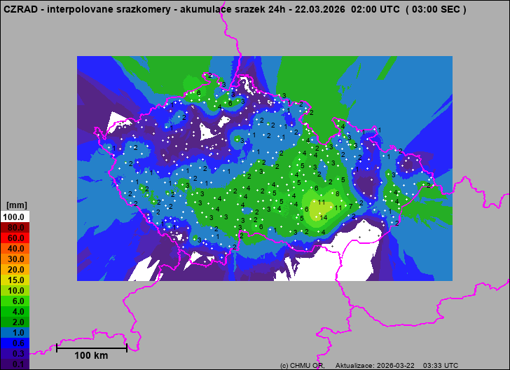 Precipitation estimates - Map from terrestrial rain gauges